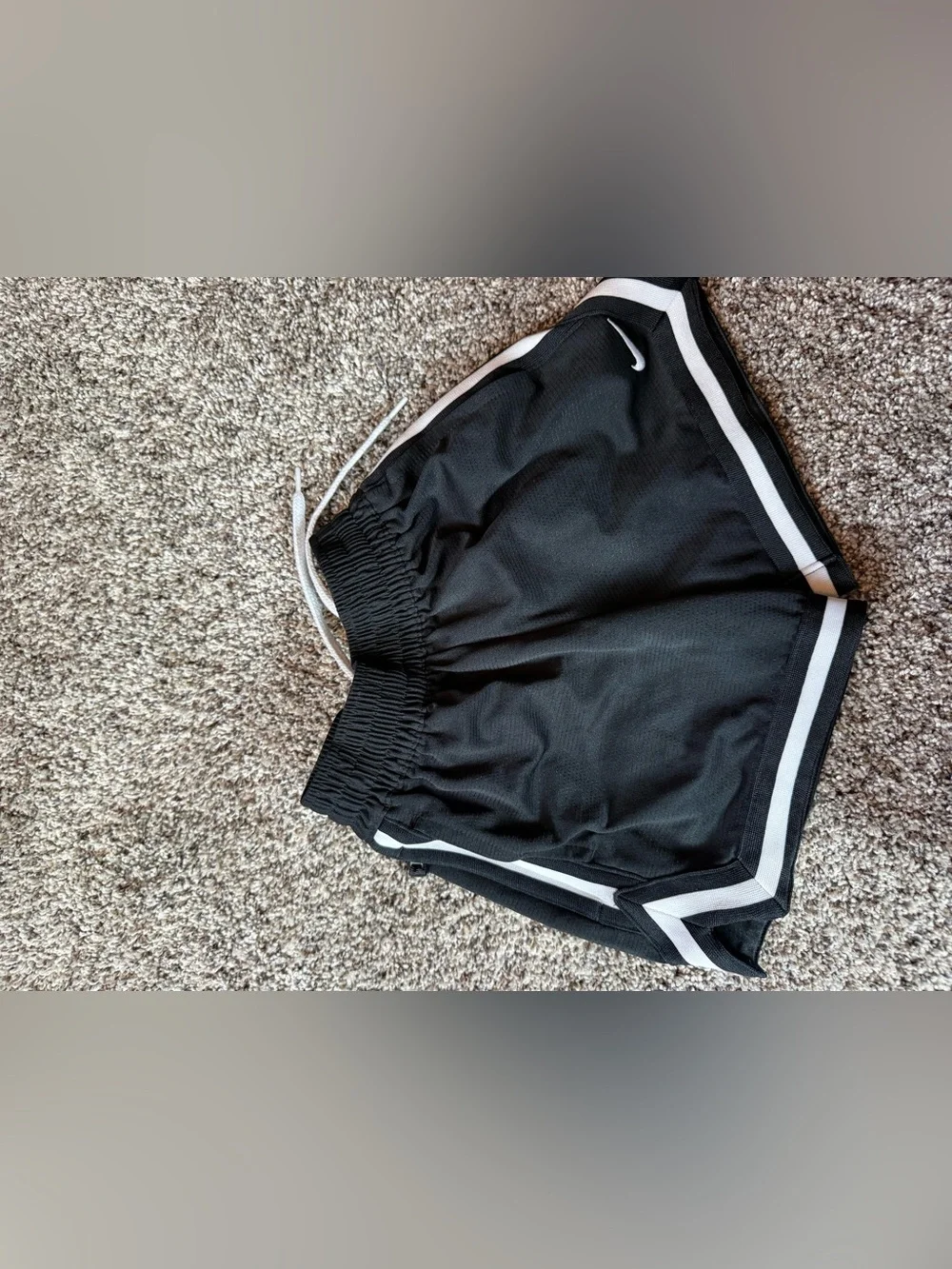 Nike Black Shorts with White Trim - Kids